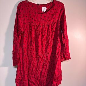 Hatch Scarlet Dress with Black Floral Design